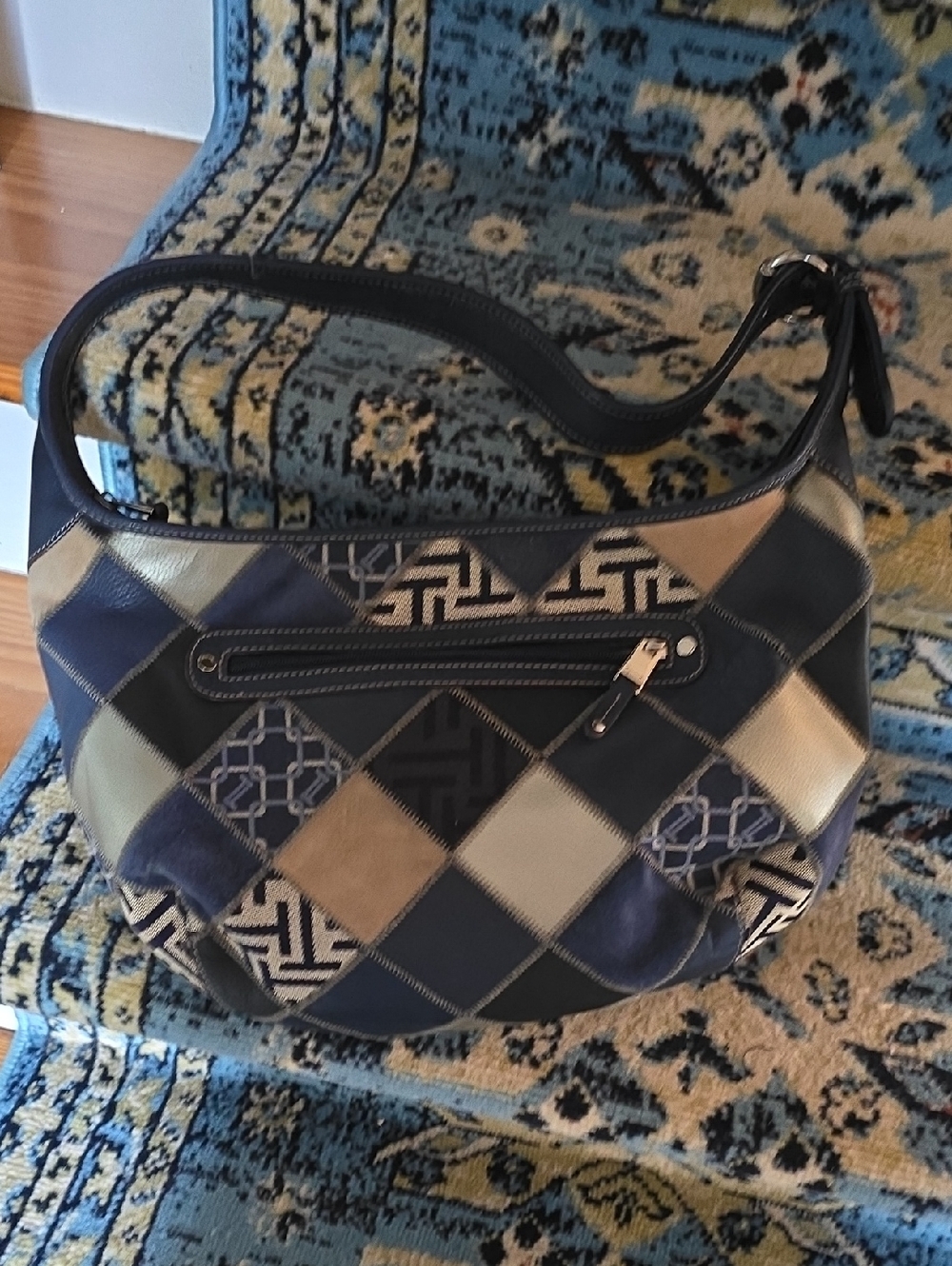 Tignanello Dark Blue Leather Interior Patch